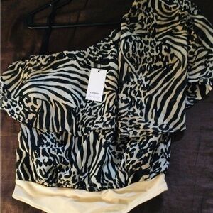 Express x Rachel Zoe size XS one shouldered bodysuit, new with tags never worn